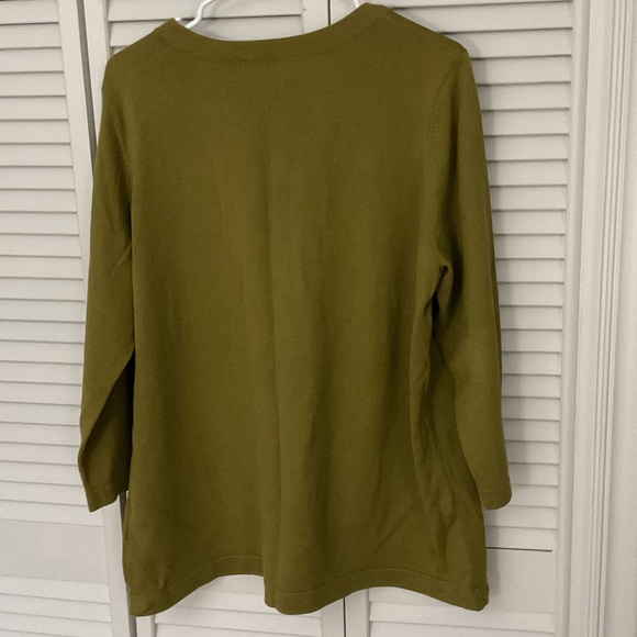 Jones New York Olive Button Down Sweater - Picture 2 of 2